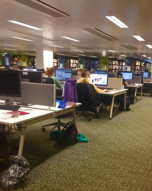 Study areas in the Main Library at the University of Edinburgh